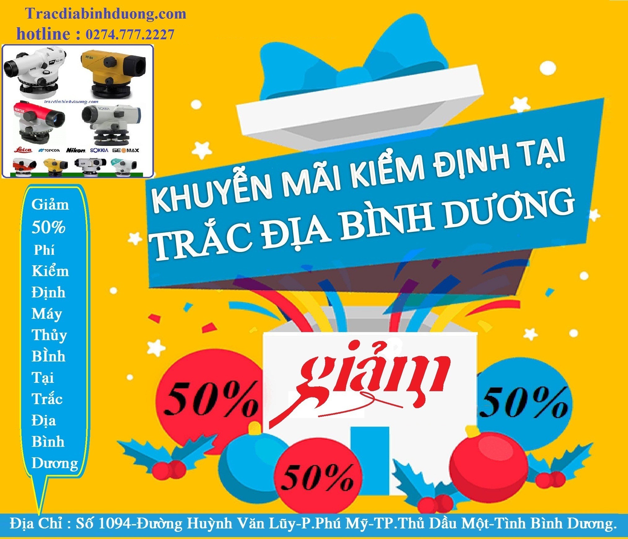 KHUYẾN MÃI 50% PHÍ KIỂM ĐỊNH MÁY THỦY BÌNH TẠI TRẮC ĐỊA BÌNH DƯƠNG